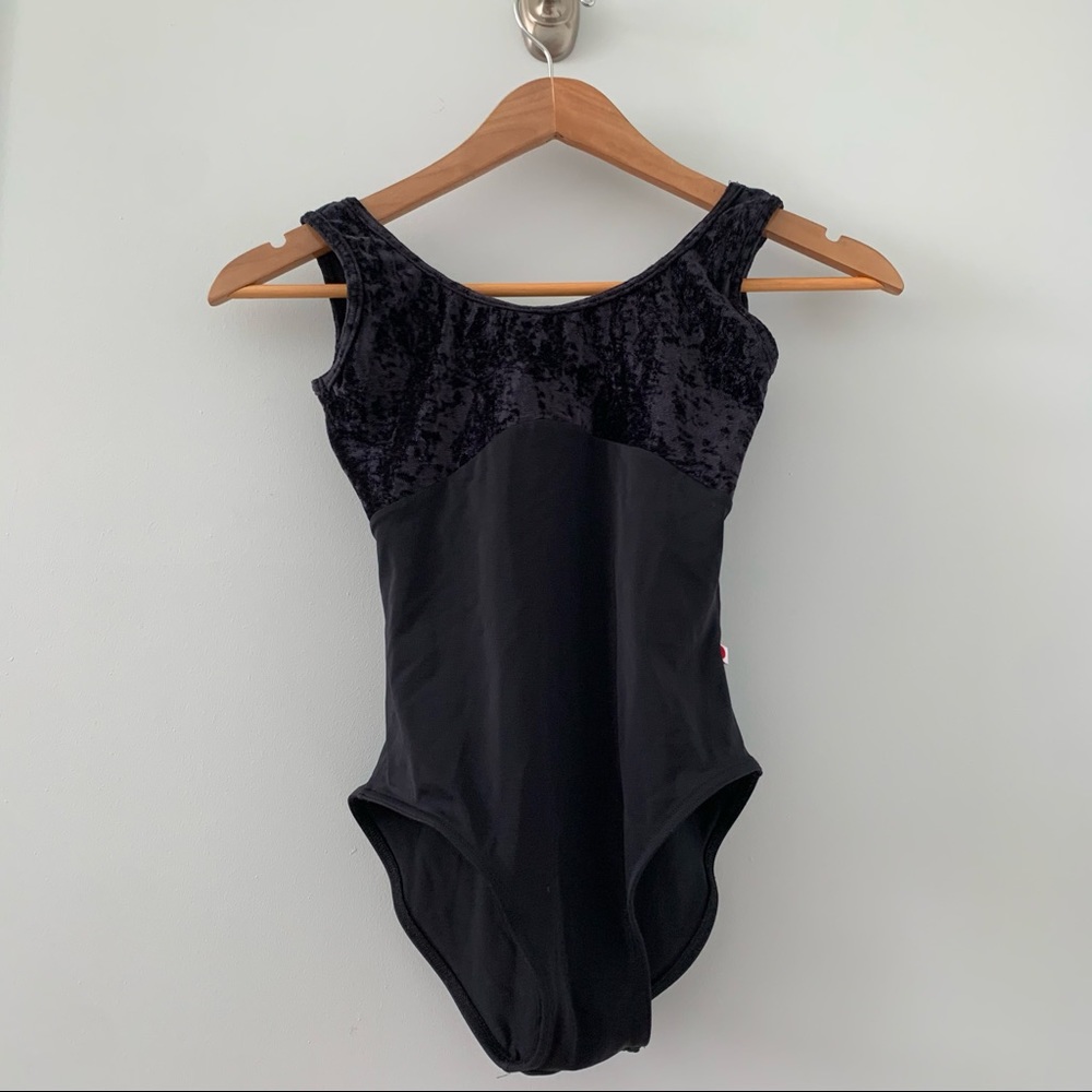 YUMIKO: Anna black with velvet top leotard